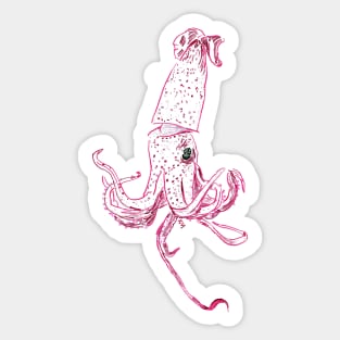 Giant Pink Squid Sticker